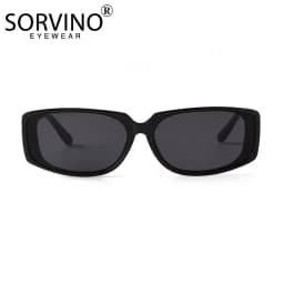 SORVINO Rectangle Sunglasses Chain Legs Retro Luxury Gradient Sun Glasses Leopard Men Women's Shade UV400 Square Vintage Eyewear