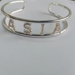 Bracelets With Name Crystal Hollow Name Bangle With Stone Bar Custom Personalized BraceletS Rhinestone For Women Men Gifts