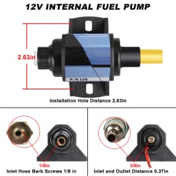Universal 12s Micro Electric Gas Fuel Pump 35 GPH 4-7 psi External w/ Carburetor