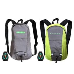 15L with Turn Signal USB Rechargeable Bag LED Light Backpack for Safe Night Riding Remote Control LED Illuminated Backpack
