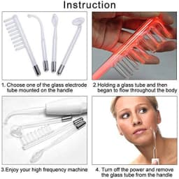 4 In1High Frequency Skin Beauty Device Machine w/Neon–Anti-Aging-Skin Tightening-Wrinkle Reducing-Dark Circles–Blemish Control