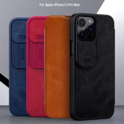 NILLKIN For iPhone 13 Pro Max with Slide Cover Camera Protection Flip Leather Cover For Apple iPhone 13 Pro 5G (2021) Case