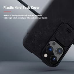 NILLKIN For iPhone 13 Pro Max with Slide Cover Camera Protection Flip Leather Cover For Apple iPhone 13 Pro 5G (2021) Case