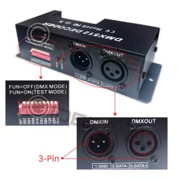 4 & 3 Channel RGBW DMX Decoder with RJ45 and XLR plug & DMX512 Dimmer Driver 20A for DC12-24V PWM LED Strip Light Controller