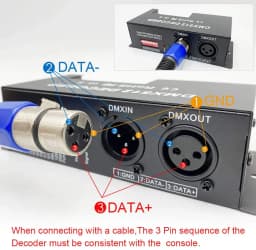 4 & 3 Channel RGBW DMX Decoder with RJ45 and XLR plug & DMX512 Dimmer Driver 20A for DC12-24V PWM LED Strip Light Controller