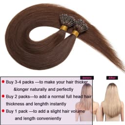 SEGO 1g/s 50 Strands Real Human Hair Nano Ring Hair Extensions Machine Remy Pre-Bonded Straight Micro Beads Nano Tip 16''-24''