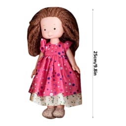 25/30cm Cartoon Cute Doll Knitting Wool Hair Head Girl Dolls With Dress Clothes Handmade Soft Stuffed Doll Girls Best Gift