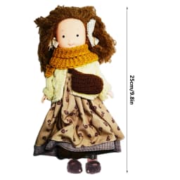 25/30cm Cartoon Cute Doll Knitting Wool Hair Head Girl Dolls With Dress Clothes Handmade Soft Stuffed Doll Girls Best Gift