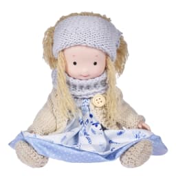 25/30cm Cartoon Cute Doll Knitting Wool Hair Head Girl Dolls With Dress Clothes Handmade Soft Stuffed Doll Girls Best Gift