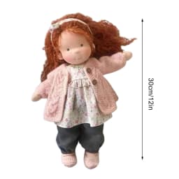 25/30cm Cartoon Cute Doll Knitting Wool Hair Head Girl Dolls With Dress Clothes Handmade Soft Stuffed Doll Girls Best Gift
