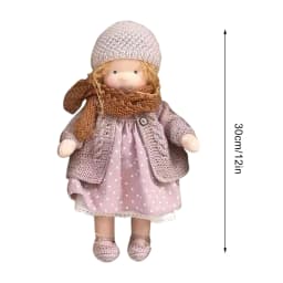 25/30cm Cartoon Cute Doll Knitting Wool Hair Head Girl Dolls With Dress Clothes Handmade Soft Stuffed Doll Girls Best Gift