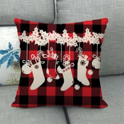Linen Christmas Cushion Cover, Pillow Cover, Sofa Cushions, Xmas Decor, Home, New Year, 45x45cm