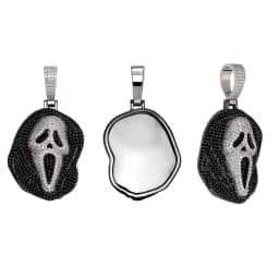 JINAO New Skull Skeleton Pendant Necklace Iced Out High Qualtiy Cubic Zirconia Hip Hop Jewelry For Gift Charms Chain