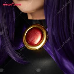 【Ready for Ship】Miccostumes Women's Super Heroine Raven Cosplay Costume for Halloween Straight Bob Hair Styled Wigs and Bodysuit