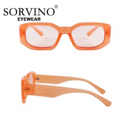 SORVINO Fashion Rectangular Sunglasses Woman Brand Designer Blue Orange Irregular Vintage Sun Glasses Female Retro Shades UV400