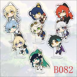9Pcs/Set Acrylic Stand Model Wendi Tartaglia Hu Tao Yae Miko Raiden Shogun Figure Decoration Action Plate Toys