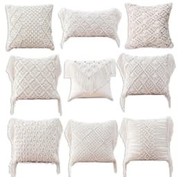 Cushion Covers 100% Cotton Linen Macrame Hand-woven Thread Pillow Covers Geometry Bohemia Style Pillowcase Home Decor 45x45cm