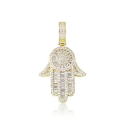 GUCY Fashion Hand Pendant Necklace with 4mm Tennis Chain Bling Cubic Zircon Men's Hip Hop Jewelry For Gift