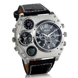 LANCARDO 2022 Trendy Luxury Brand Men Watches Men Sport Watches Two Time Zone Wristwatch Decorative Compass Male Quartz Watch