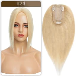 S-noilite Hair Toppers 7x13cm Women Topper Hair Clip Natural Hair Wig 100% Human Hair For Women Silk Base Clip In Hair Extension