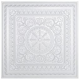 12PCS PVC 3D Ceiling Tiles Wall Panels Decorative Water Proof Moisture-proof Plastic Sheet in White (60x60cm)