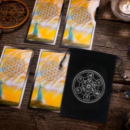 Flannel Tarot Card Bag Black Pentagram Mystical Magic Divination Rune Storage Bag Board Game Dice Toy Jewelry Drawstring Package