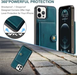 for iPhone 13 & 13 Pro Max Leather Case with Magnetic Wallet in Kickstand Card Holder Designed Cover for iPhone 13(2021)