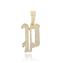 JINAO New A-Z Letters Name Pendant Necklace Iced Out Cubic Zirconia Chain Hip Hop Jewelry For Women and Men Gift