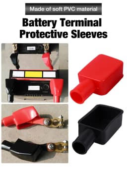 2pcs PVS Car Battery Battery Terminal Protective Covers Positive And Negative Insulating Battery Replacement Cover Caps Impart