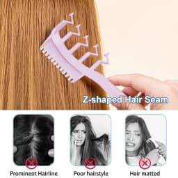 3 In 1 Hair Comb Z-Shaped Wide Tooth Teasing Combs Fine Tooth Detangling Knotty Hair Comb Hair Parting Pin Tail Comb