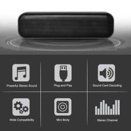 Computer Speakers Wired Speakers USB Powered Soundbar Stereo 3D Sound USB Power Long Time Play For PC Desktop Laptops Tablets