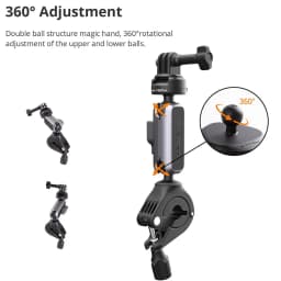PGYTECH CapLock Bike Motorcycle Handlebar Mount Riding Bracket For DJI OSMO Action 4/3/2, POCKET 3 ,Gopro Hero 12/11/10/9