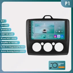 Hizpo 9" 2 Din 4G+WiFi Car Radio for Ford Focus Exi MT Mk2 MK3 2004-2011 Multimedia Player Android 14 GPS Navigation Head Unit