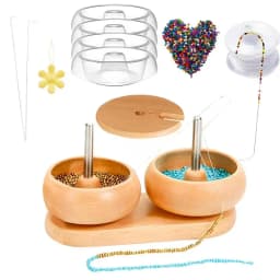 Bead Spinner Double Bowl Waist Beads Kit With Bead Spinner Waist Bead Spinner And Beads Kit With 4 Bowls 2 Needles And 1000Pcs