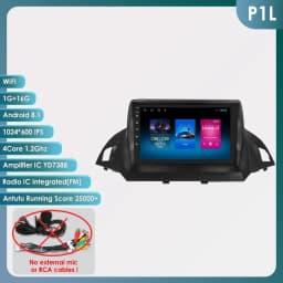 Hizpo Car Radio 2 Din Multimedia Player For Ford Kuga 2 Escape 2013-2017 9'' Android Auto Stereo GPS Navigation DSP RDS AI Voice
