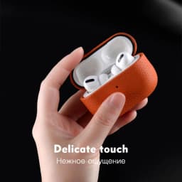 For AirPods Pro 2 Case Genuine Leather Bluetooth Earphone Accessories For AirPods 3 2 Lychee Pattern Natural Cow Cases