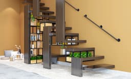 DIYHD Stair Black Pipe Handrail with Wall Mount Supports,Rustic Black,Round Corner Style,4FT-16FT