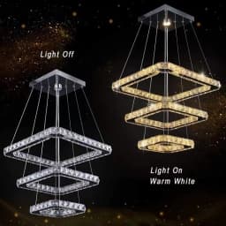 Led Crystal Ceiling Lamp Modern Pendant Light K9 Chandelier Triangle Chrome Plafonier Fixture Dining Living Room Decor Luminaire
