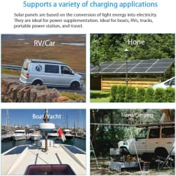 200W Solar Panels 100W Solar Panel 12V Solar Panel Kit 300W Flexible Solar Battery for RV Boat Cabin Tent Car Trailer Battery
