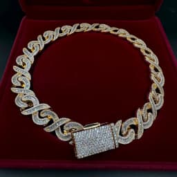 Aokaishen 20MM Baguette Choker Necklace for Men 8 Cuban Link Chain Micro Pave Cubic Zirconia Hip Hop Jewelry
