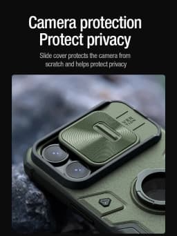 NILLKIN for iPhone 15 Pro Max Case for iPhone 15 Pro Case with Ring stand Case Camera Protection Slide cover
