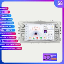 Android 12 Car Radio For ford mondeo/Focus/S-Max/GalaxyC-Max Car Radio Multimedia Video Player Navigation GPS Carplay 7862