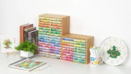 Ohuhu Bamboo Marker Organizer Wooden Desktop Storage Hold 126 Markers Pens Pencils Art Brushes Stationary Organizer Pen Holder