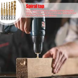 Drill Tap Bits Set Spiral Point High Speed Steel Tap Drill Set 6 Pcs Combination Drill & Taps High Hardness Screw Taps Tool Kit