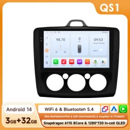 Hizpo 9" 2 Din Car Radio for Focus Exi MT 2 3 MK2/MK3 Multimedia Player Android 14 GPS Navigation Head Unit Stereo 4G+WiFi BT