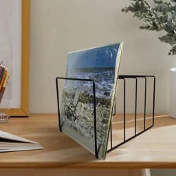 Vinyl Record Storage Black Iron File Folder Organizer For Books Modern File Holder For Desk Office Book Racks Metal Book