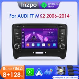 Hizpo 2 Din Android 14 Car Radio For Audi TT MK2 8J 2006-2014 Multimedia Stereo GPS Navi Head Unit Carplay Intelligent Systems