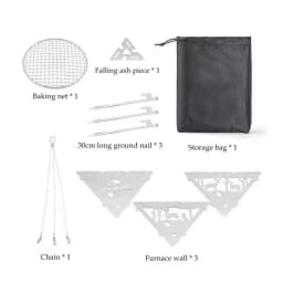 Camping Hanging Triangular Burning Platform Outdoor Triangular Brazier Tripod BBQ Grill Folding Firewood Burner Bonfire Stove
