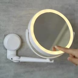 Lighted Mirror With Magnification 3 Colors Dimmable Double-Side Vanity Mirror Wall Mounted LED Bathroom Mirror 1200mAh