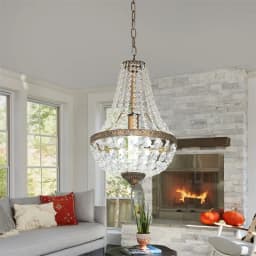 Crystal Chandelier Retro Pendant Light E26 Bulb Ceiling Lamp Living Dining Rpom Lustre Fixture Hanging Light Vintage Home Decor